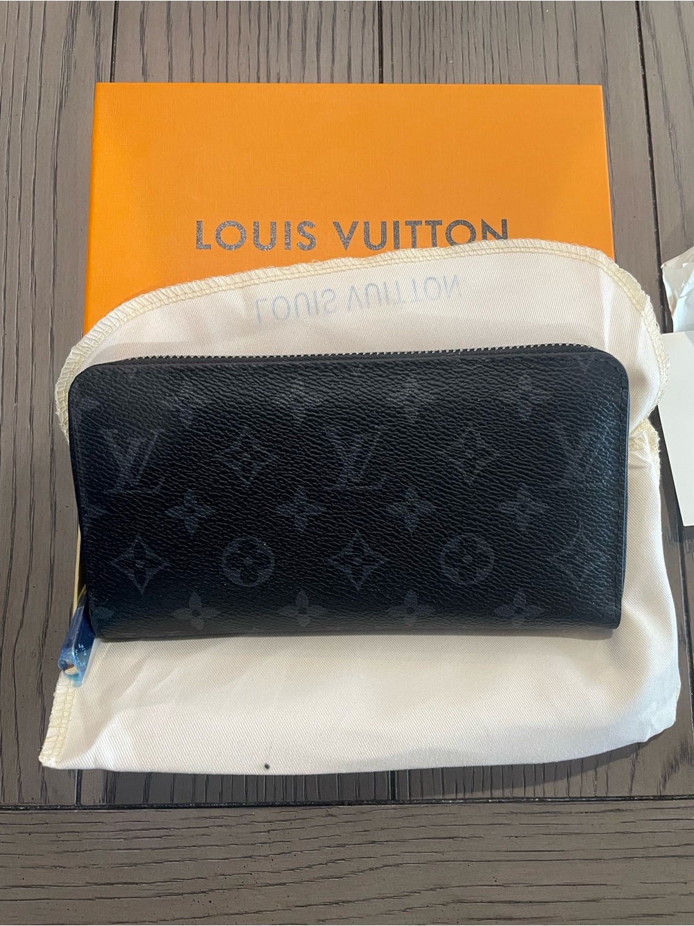 Louis Vuitton Black Monogram Canvas Zippy Wallet